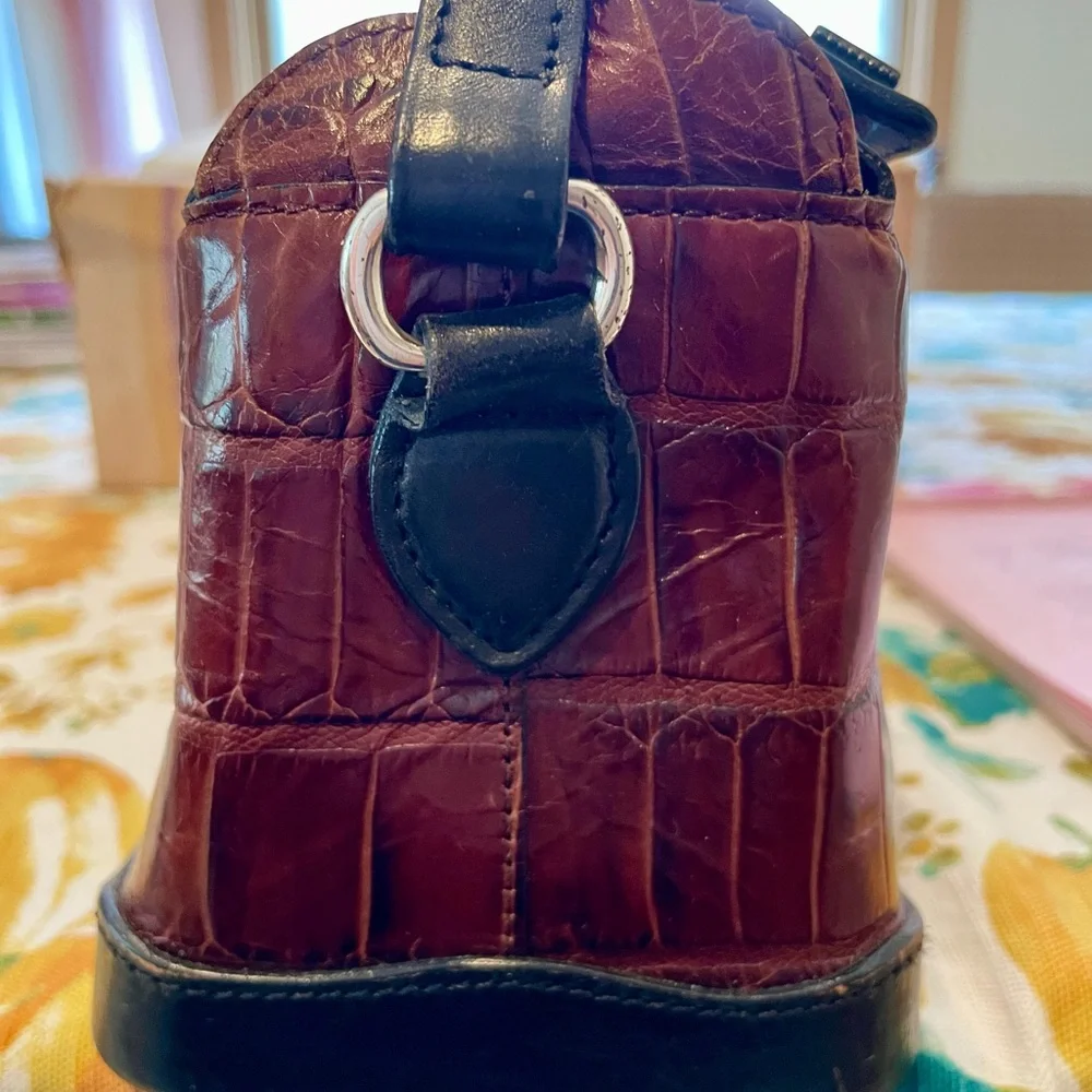 Brighton woman's Croc-Embossed Brown Leather Bag - Picture 5 of 7